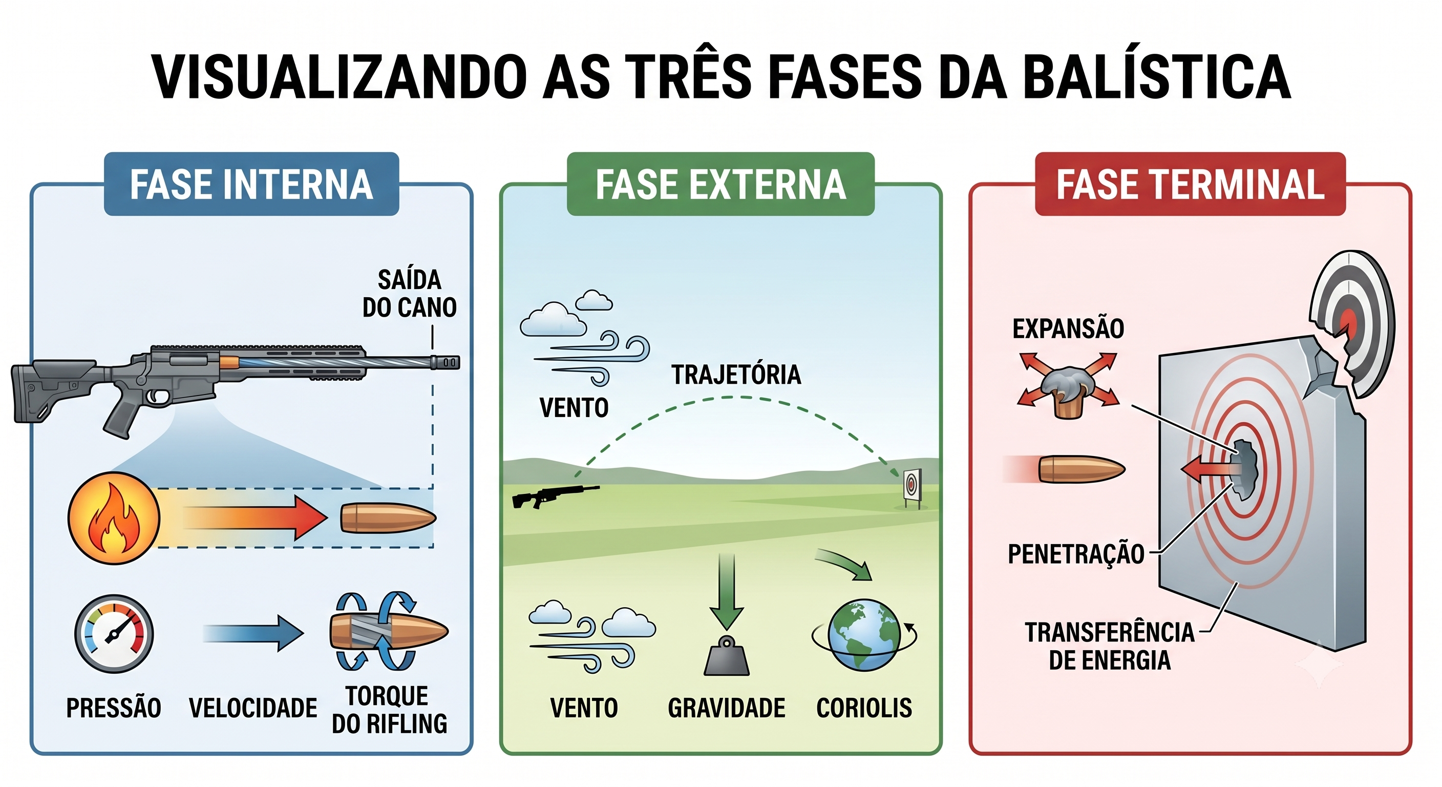 As três fases da balística As três fases da balística
